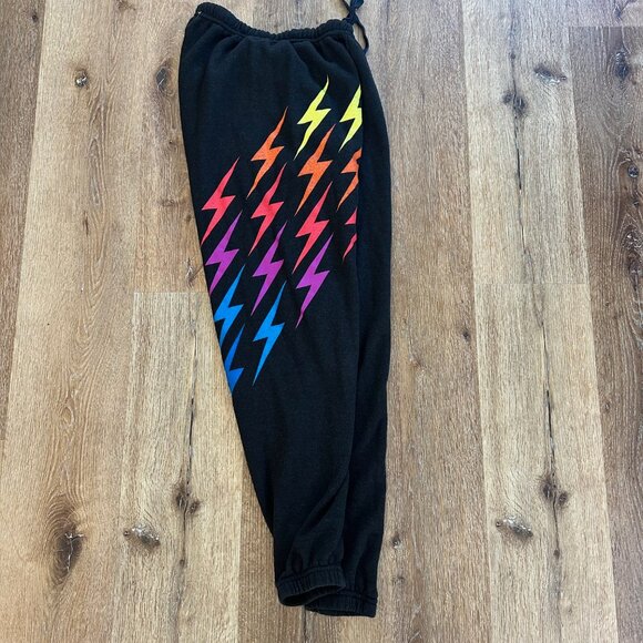 Aviator Nation Black/Rainbow Gradient Bolt Set- Size Small - Picture 8 of 10